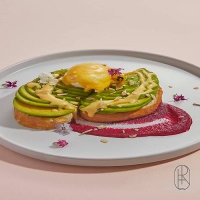 Avocado on toast with poached egg