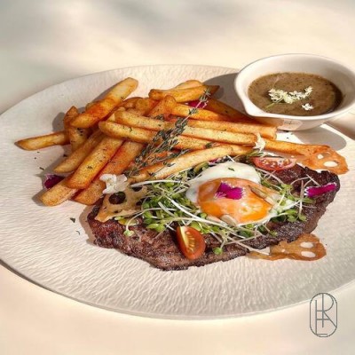 Roasted hanger steak