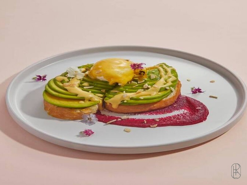 Avocado on toast with poached egg