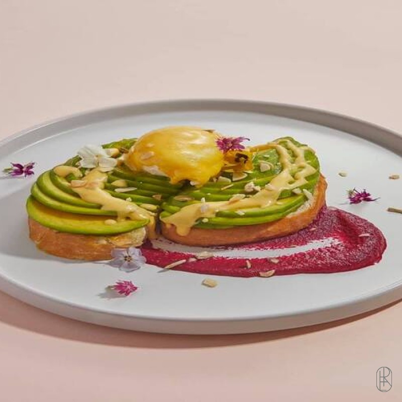 Avocado on toast with poached egg