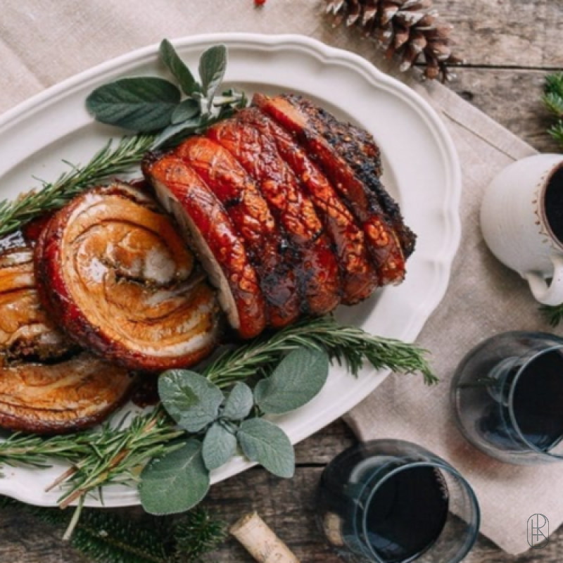 Chorizo stuffed porchetta